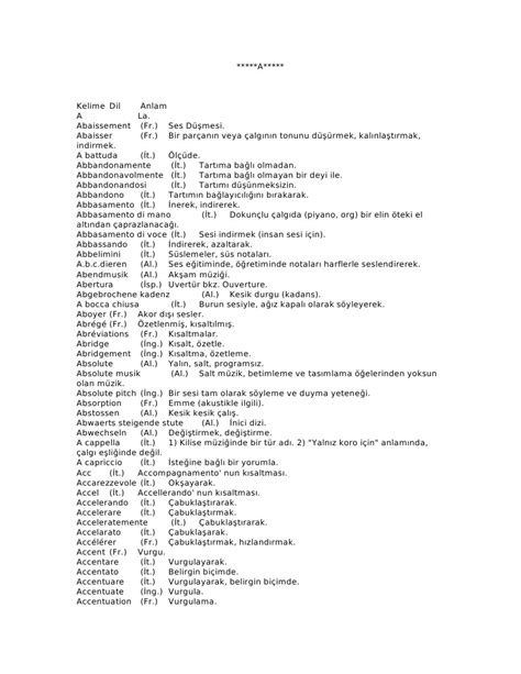 Müzik terimleri sözlüğü pdf
